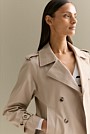 Cotton Twill Cropped Trench Coat