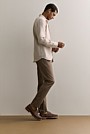 Tailored Fit Basketweave Linen Shirt