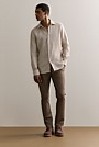 Tailored Fit Basketweave Linen Shirt