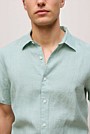 Regular Fit Delave Linen Short Sleeve Shirt