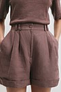 Organically Grown Linen Tuck Front Short