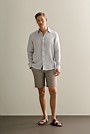 Regular Fit Yarn Dyed Linen Puppytooth Shirt