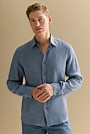 Regular Fit Yarn Dyed Linen Puppytooth Shirt