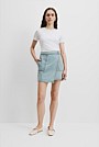Denim Wrap Mini Skirt