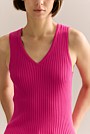 Mercerised Rib V Neck Tank