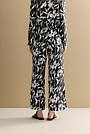 Silk Twill Floral Pull On Pant