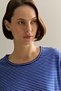 Organically Grown Cotton Stripe 3/4 Sleeve T-shirt