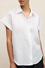 Linen Cap Sleeve Shirt