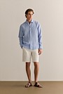 Regular Fit Yarn Dyed Linen Grid Shirt