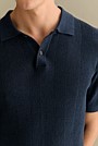 Linen Cotton Textured Stitch Polo