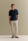 Linen Cotton Textured Stitch Polo