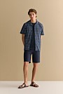 Regular Fit Etched Geo Short Sleeve Shirt