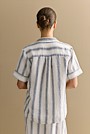 Linen Shadow Stripe Camp Shirt