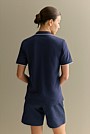 Cotton Pique Tipped Monogram Polo