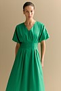 Cotton Sateen Pleat Waist Dress