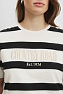 Australian Cotton Stripe Heritage Embroidered T-Shirt