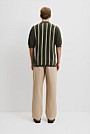 Cotton Stripe Short Sleeve Waffle Knit