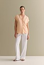 Draped Short Sleeve Camp Shirt