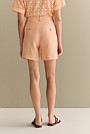 Linen Twill Pleat Detail Short
