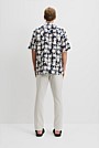 Organically Grown Linen Short Sleeve Palm Tile Print Shirt