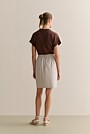 Stretch Linen Blend Skirt