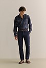 Regular Fit Lyocell Cotton Windowpane Check Shirt