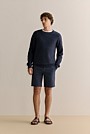 Cotton Mouline Textured Crew Knit
