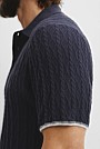 Cotton Wool Cable Knit Polo
