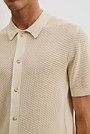 Cotton Silk Textured Knit Shirt