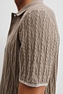 Cotton Wool Cable Knit Polo