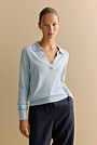 Cotton Cashmere Relaxed Knit Polo