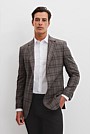 Regular Fit Merino Wool Check Blazer