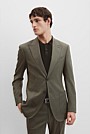 Slim Fit Wool Blend Herringbone Jacket