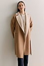 Double Faced Wool Contrast Wrap Coat