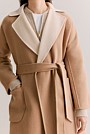 Double Faced Wool Contrast Wrap Coat