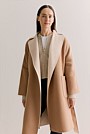 Double Faced Wool Contrast Wrap Coat