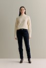 Wool Cotton Textured Mock Neck Pullover