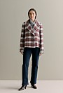 Wool Alpaca Blend Check Peacoat