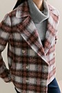 Wool Alpaca Blend Check Peacoat