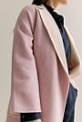 Double Faced Wool Contrast Wrap Coat