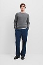 Textured Wool Crew Neck Knit