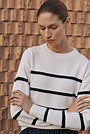 Cotton Cashmere Textured Stripe Crew
