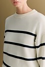 Cotton Cashmere Textured Stripe Crew
