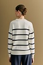 Cotton Cashmere Textured Stripe Crew