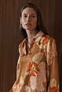 Satin Peony Print Relaxed Blouse
