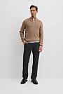 Cotton Wool Rib Half Zip Knit