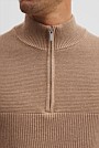 Cotton Wool Rib Half Zip Knit
