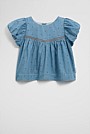 Cotton Blend Puff Sleeve Top