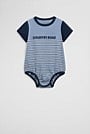 Organically Grown Cotton Stripe Logo T-Shirt Bodysuit