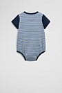 Organically Grown Cotton Stripe Logo T-Shirt Bodysuit